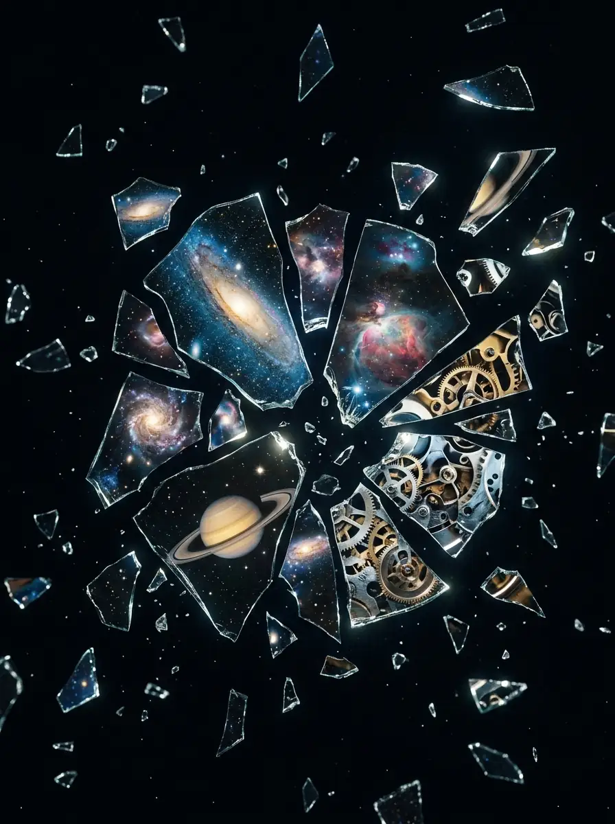 Shattered mirror fragments in space
